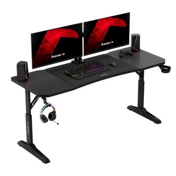 Игровой компьютерный стол Huzaro Hero 4.6 Black, 6 уровней высоты, 66 × 60 × 13 см