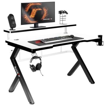 Компьютерный игровой стол Huzaro Hero 5.0, Белый, 131 × 10 × 77 см
