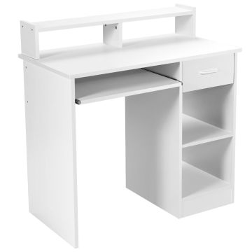 Computer desk, 2-tier shelves and drawer, 90.17 × 48.26 × 91.44 cm