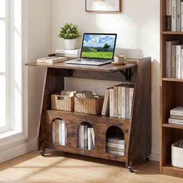 Computer desk, foldable, with 4 casters, 78.5 × 80 × 57.5 cm