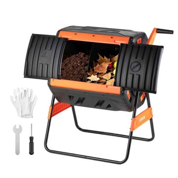 Komposter VEVOR XDB-436C, 2 kambrit, 200 l, 95,5 × 67 × 105 cm
