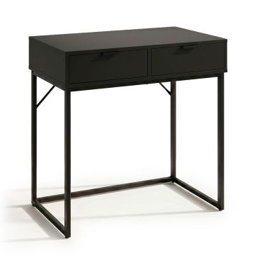 Konsoollaud ELANO, 2 sahtliga, Must, 80 × 80 × 35 cm