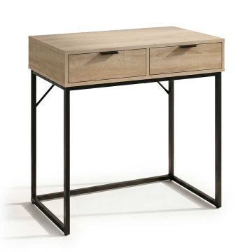 Konsoollaud ELANO, 2 sahtliga, pruuni/musta värvi, 80 × 80 × 35 cm