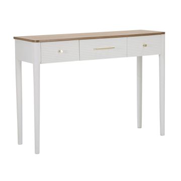 Konsoollaud Matera, 3 sahtlit, valge/pruun, 107 × 80 × 37 cm