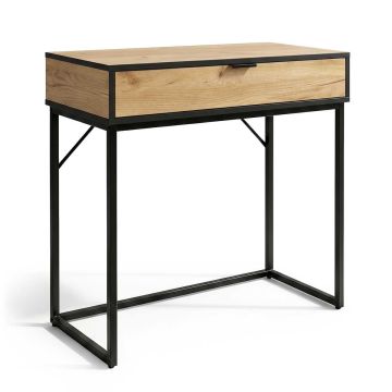 Konsoollaud MODENA, 1 sahtel, tammet/must, 80 × 80 × 35 cm