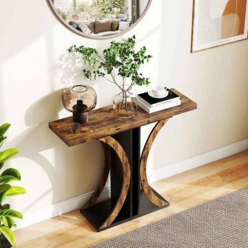 Console table, Brown, 100.33 × 80.01 × 29.21 cm