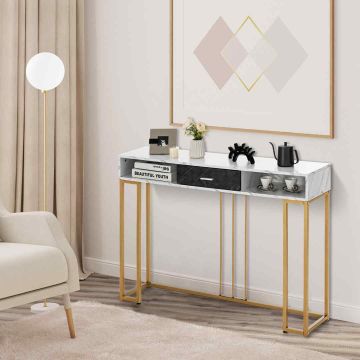 Console table, 1 drawer, 2 open compartments, 120 × 90 × 29.5 cm