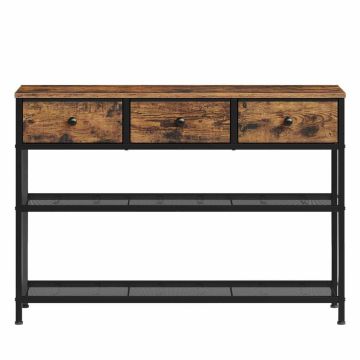 Konsoollaud SONGMICS BELLAH, 3 sahtlit, 2 riiulit, pruun, 30 × 98,8 × 78,7 cm