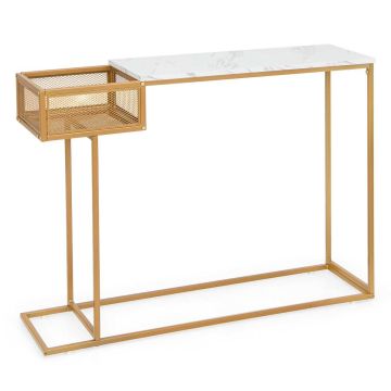 Console table, With metal basket, 111.76 × 80.01 × 111.76 cm