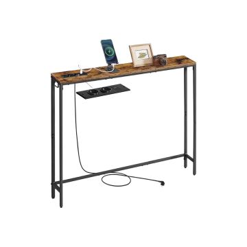Konsoollaud VASAGLE LNT079K02, laadimisjaam ja konksud, 15 × 100 × 80 cm