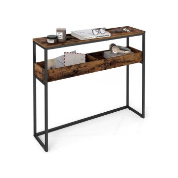 VASAGLE konsoollaud LNT091K01, 2 tasandit, 24 × 100 × 80 cm