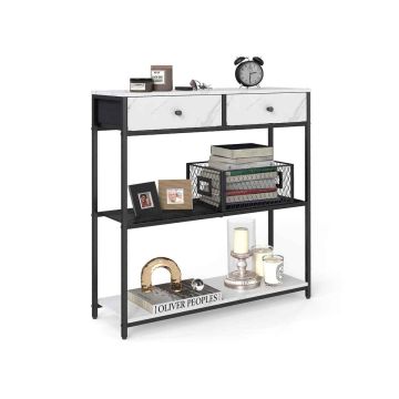 VASAGLE konsoollaud LNT092K01, 2 sahtlit, 24 × 76 × 80 cm