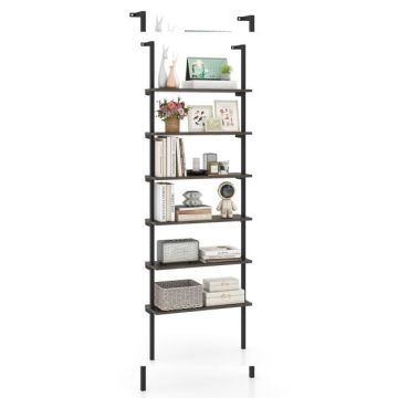 Ladder shelf, 6-tier, metal frame, 60x20x183 cm, 20 kg