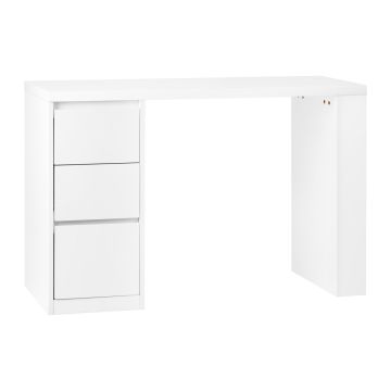 Kosmeetikalaud Activeshop 332, vasakpoolne, 3 sahtlit, Valge