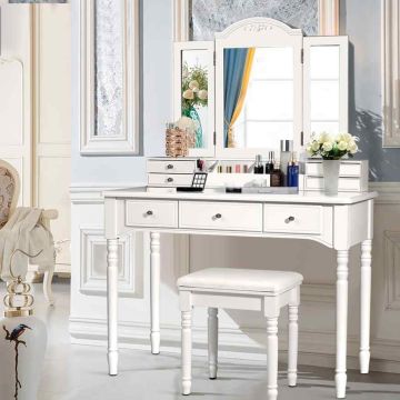 Vanity table, 7 drawers, Multicolor, 105.4 × 153.7 × 45.7 cm