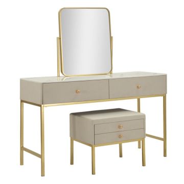 Tualettlaud Luxury, peegli ja taburetiga, 120 × 75 × 45 cm