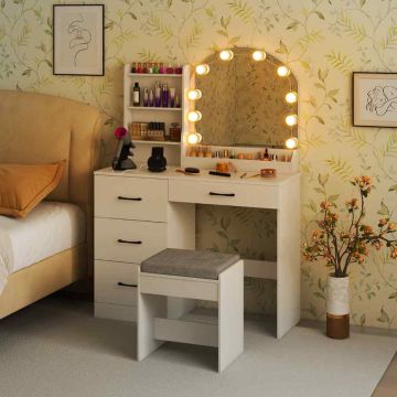 Vacuum table, with mirror and stool, 100 × 140 × 40 cm