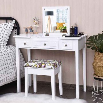 Various-purpose table, with mirror and stool, 90 × 112 × 40 cm