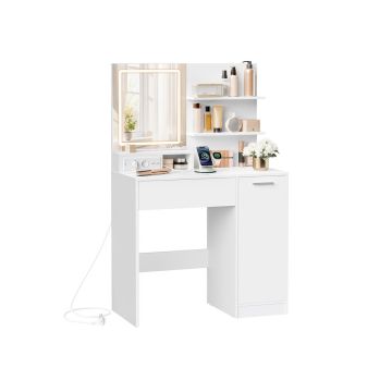 Tualettlaud VASAGLE Kailyn RDT138W01, LED-peegliga, 40 × 80 × 132 cm