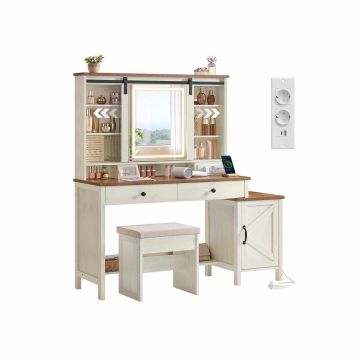 Tualettlaud VASAGLE LIRY RDT136W01, 2 sahtlit, Valge/pruun