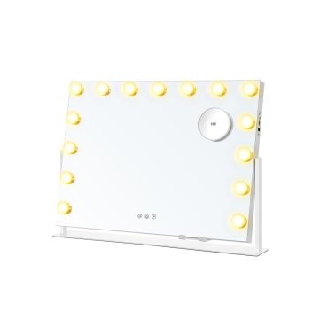 SONGMICS cosmetic mirror, 15 LED lights, 58 × 43 cm