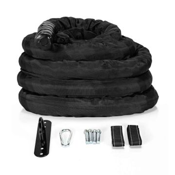 Battle rope, with attachment kit, 9.14 × 3.81 cm / 12.19 × 3.81 cm / 15.24 × 3.81 cm