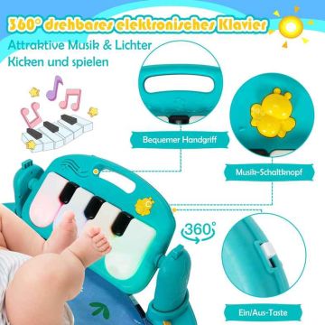 Baby play mat with piano and 4 toys, 78 × 60 × 42 cm
