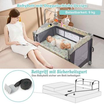 Baby Playpen, 4 in 1, Grey, 100 × 70 × 120 cm