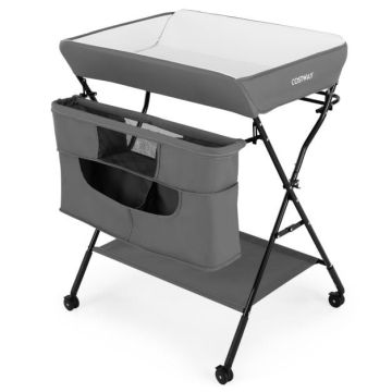 Baby changing table, foldable, 81 × 70 × 101.5–106.5 cm