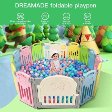Baby Playpen, 14 Panels, 140 × 134 × 58 cm