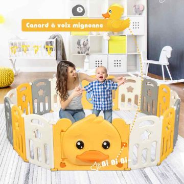 Baby playpen, 16-piece with playboard, 160 × 207 × 67.5 cm