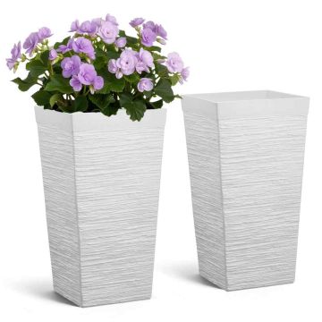 Конические кашпо VEVOR 9004W-WT, 2 шт, Белые, 30 × 58 см