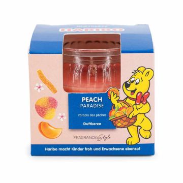 Lõhnaküünal Haribo, Peach Paradise, 8 × 6,5 × 8 cm