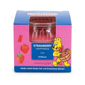 Lõhnaküünal Haribo, Strawberry Happiness, 8 × 6,5 × 8 cm