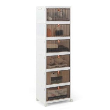 Storage box, 6 levels, White, 38.1 × 123.2 × 26.7 cm