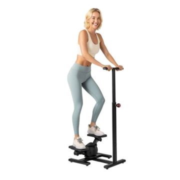 Stepper trainer, 360° rotation, Black, 58 × 97–117 × 48 cm