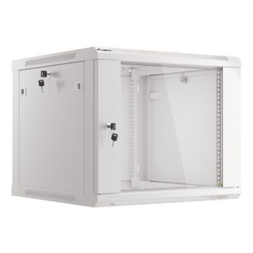 Lanberg | Rack cabinet 19" wall-mount 9U/600x600 (flat pack) with glass door | WF01-6609-10S | Grey