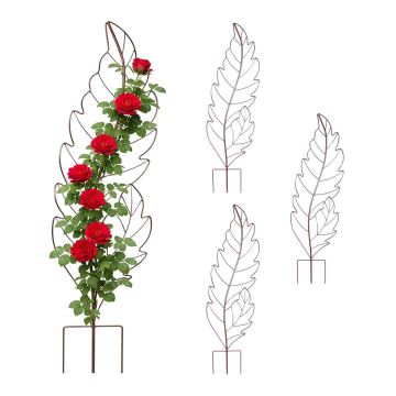 Lehekujulised taimevõred Relaxdays, 4 tk, Pruunid, 100 × 30 × 1 cm