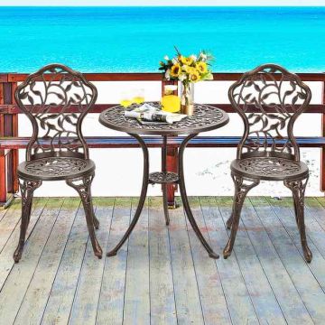 Outdoor furniture set, 1 table and 2 chairs