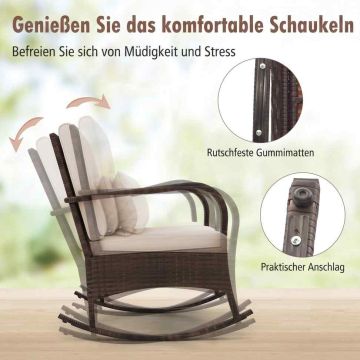 Outdoor furniture set, 3 pieces, 2 rocking chairs