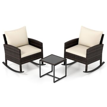 Outdoor furniture set, 3 pieces, Sand