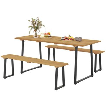 Aiamööblikomplekt, 3 osa, 6 istekohta, 178 × 76 × 77 cm