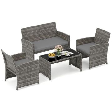 Outdoor furniture set, 4 pieces, Grey