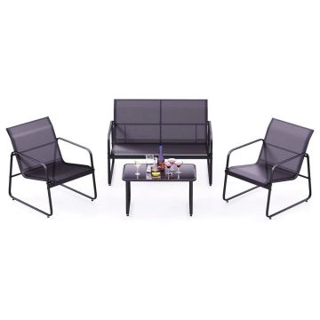 Outdoor furniture set, 4 pieces, Brown