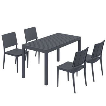 Õuemööblikomplekt, 5 osa, Hall, 141,5 × 74,5 × 70,5 cm