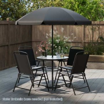 Outdoor furniture set, 6 pieces, Black