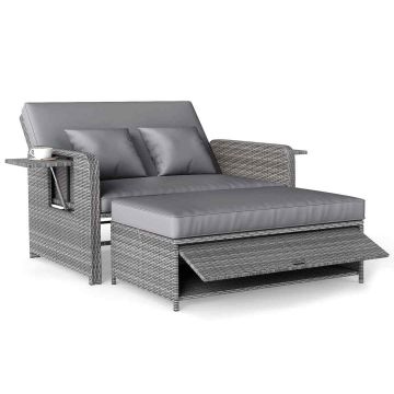 Outdoor furniture set, two-seater, 4 positions, 166/122 × 70–111 × 55–88 cm