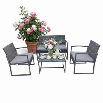 Комплект уличной мебели Relaxdays 10053335_111, 4 предмета, 4 места