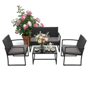 Комплект уличной мебели Relaxdays 10053335_46, 4 предмета, 4 места
