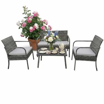 Комплект уличной мебели Relaxdays 10053341_111, 4 предмета, до 4 мест